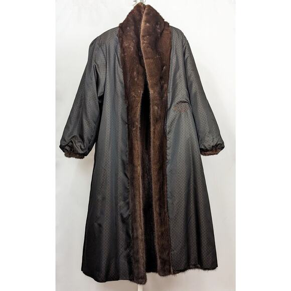 Vintage Mink Coat Balenciaga Full Length Long Brown Misses Size Large - Picture 8 of 15
